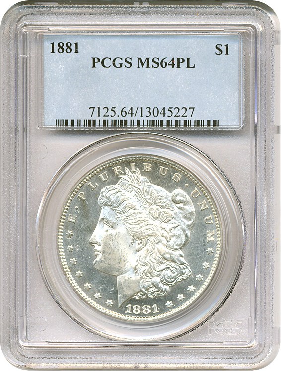 image for: 1881 $1  PCGS MS64 PL