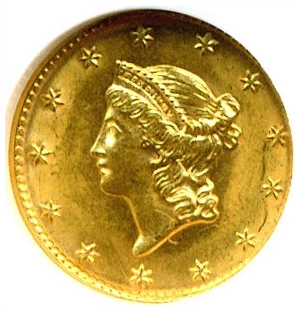 image for: 1849 G$1 No L NGC MS63