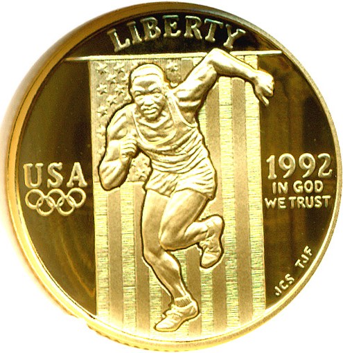 image for: 1992-W $5 Olympic Sprinter NGC Proof 70 UCameo