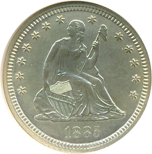 image for: 1885 25c NGC Proof 65