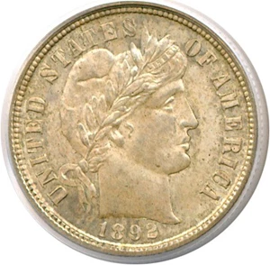 image for: 1892-S 10c PCGS MS65