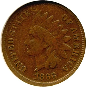 image for: 1866 1c FS-01-1866-302, Snow-3 DGS F12 (Light Scratch Obverse)