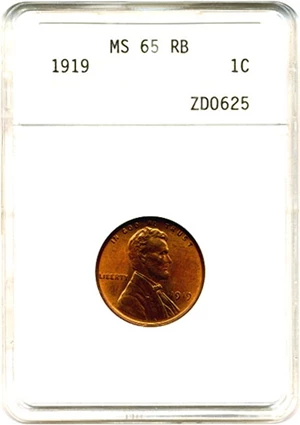 image for: 1919 1c ANACS MS65 RB