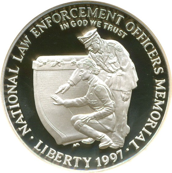 image for: 1997-P $1 Law Enforcement/Officers Mem. NGC Proof 70 UCameo