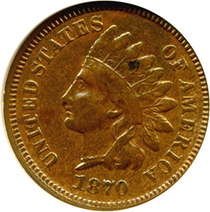 image for: 1870 1c FS-01-1870-302, Snow-8 DGS VF35 (Lightly Cleaned, Obverse Corrosion )