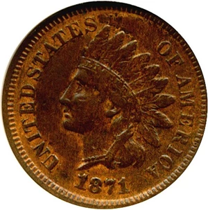 image for: 1871 1c DGS VF25 (Lightly Cleaned, Light Corrosion)