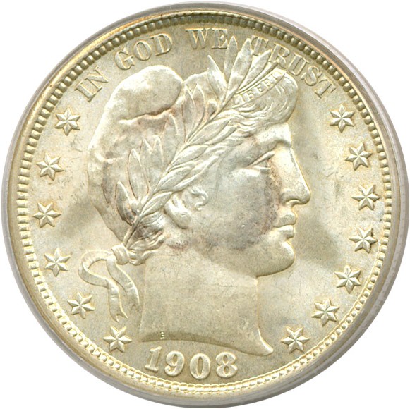 image for: 1908 50c  PCGS MS64