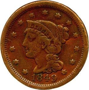 image for: 1849 1c N-19 DGS VF25 (Cleaned, Scratched, Light Corrosion)
