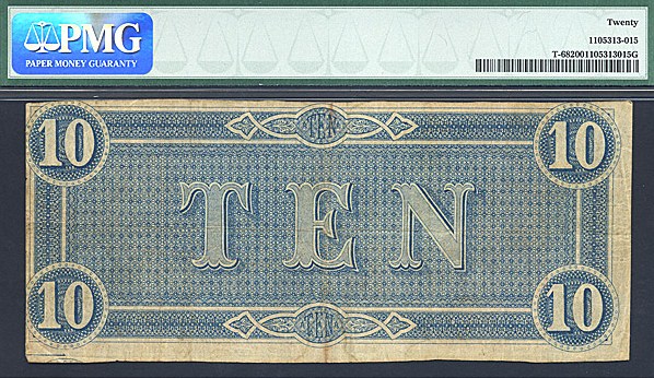 image for: Fr.T68 1864 $10 CSA PMG VF20  [27142]