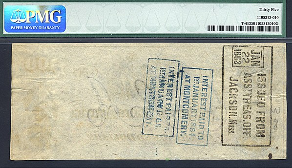 image for: CSA: Fr.T41 1862 $100 December 15 PMG VF35  [114346]