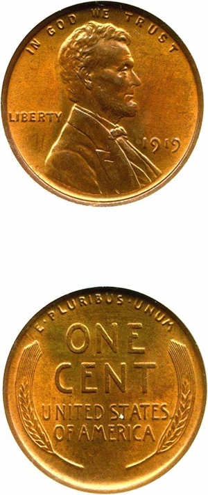 image for: 1919 1c ANACS MS65 RB