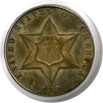 image for: 1860 3cS  PCGS MS64