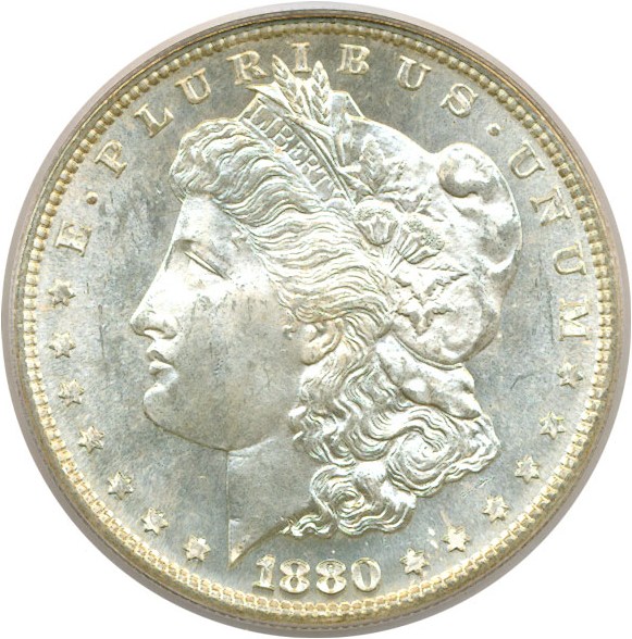 image for: Top 100 VAM: 1880-S $1 VAM 9  8/7  Large S PCGS MS64 