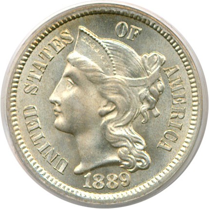 image for: 1889 3cN  PCGS MS66