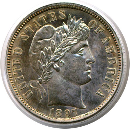 image for: 1897-S 10c  PCGS MS64