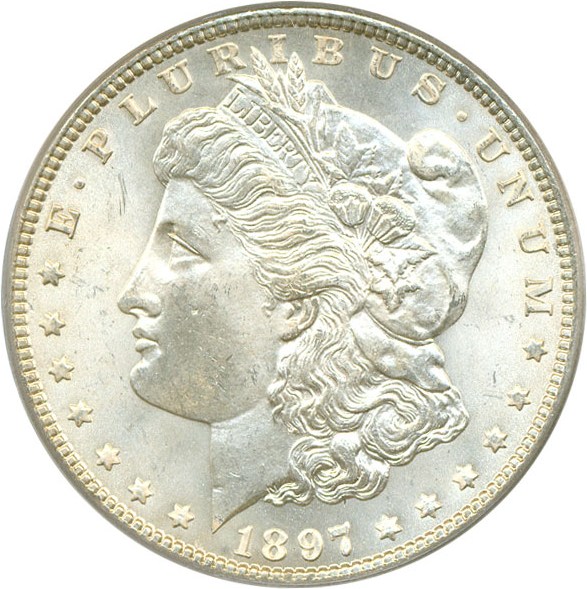 image for: Hot 50 VAM: 1897 $1 VAM 8  Doubled Stars PCGS MS65