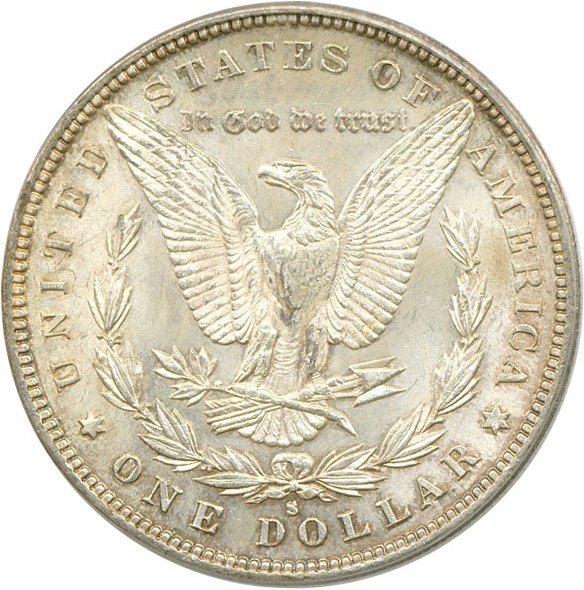 image for: Top 100 VAM: 1886-S $1 VAM 2  S/S PCGS MS64