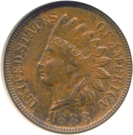 image for: 1888 1c  NGC MS63 BN