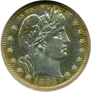 image for: 1894 25c ANACS Proof 62