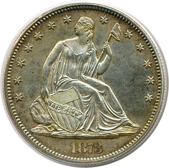 image for: 1873 50c No Arrows, Closed 3 PCGS Proof 61