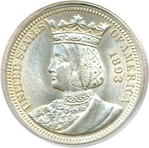 image for: 1893 25c Isabella PCGS MS64
