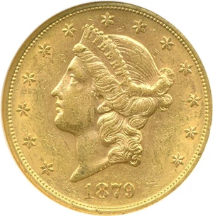 image for: 1879-S $20 NGC AU58