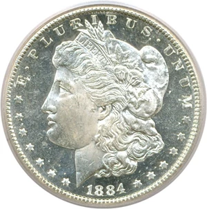 image for: 1884-CC $1 PCGS MS64 DMPL