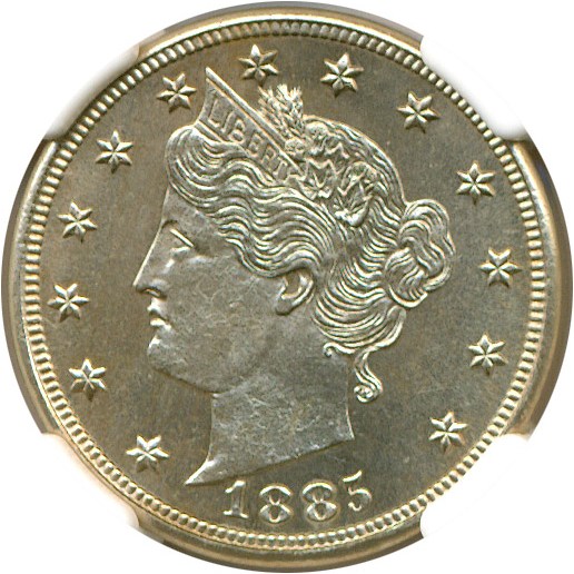 image for: 1885 5c  NGC Proof 65