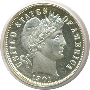 image for: 1901 10c PCGS/CAC Proof 65 Cameo