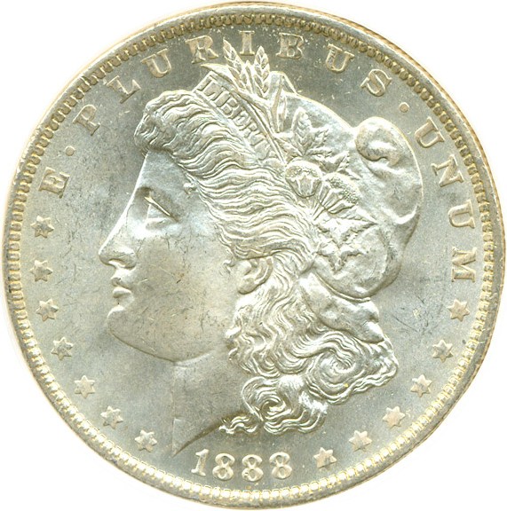 image for: Top 100 VAM: 1888-O $1 VAM 9  Doubled Arrows DGS MS65