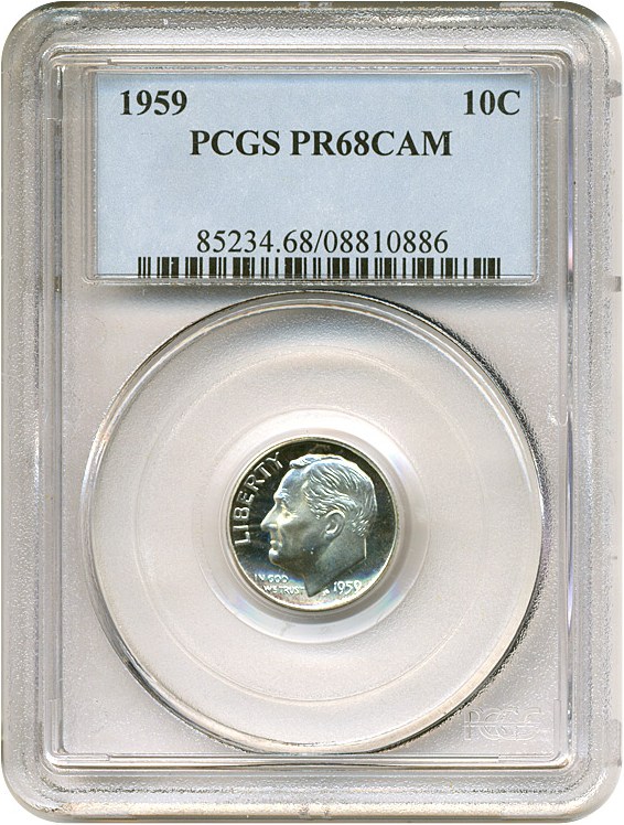 image for: 1959 10c  PCGS Proof 68 Cameo