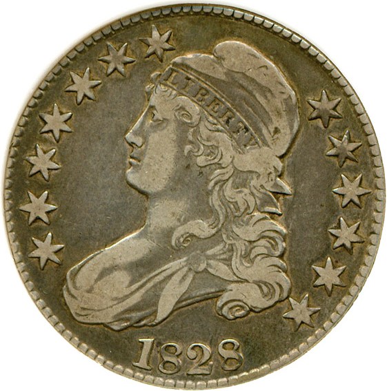 image for: 1828 50c Square 2, Large 8 DGS VF35