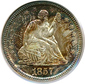 image for: 1857 25c PCGS/CAC MS64 * Color *