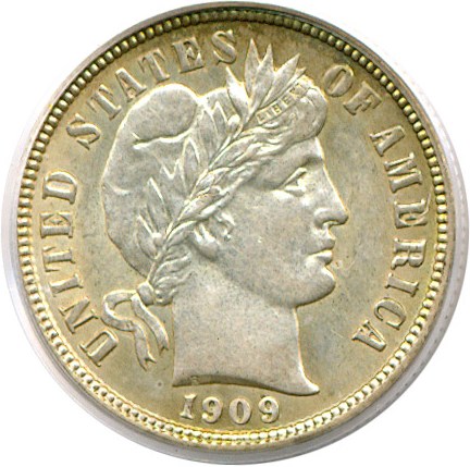 image for: 1909-D 10c  PCGS MS62 *Reverse Color*