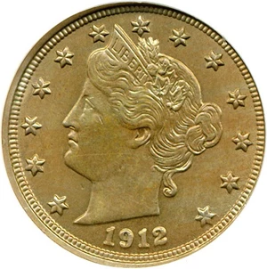 image for: 1912 5c DGS AU58 (Lightly Cleaned, Environmental Damage)