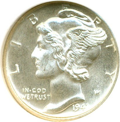 image for: 1941-D 10c DGS MS65 FB