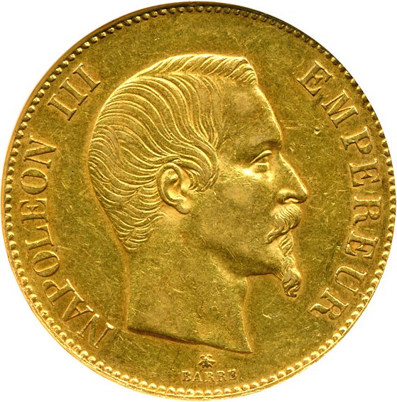 image for: France: 1858-BB 100 Fr  ANACS AU50   