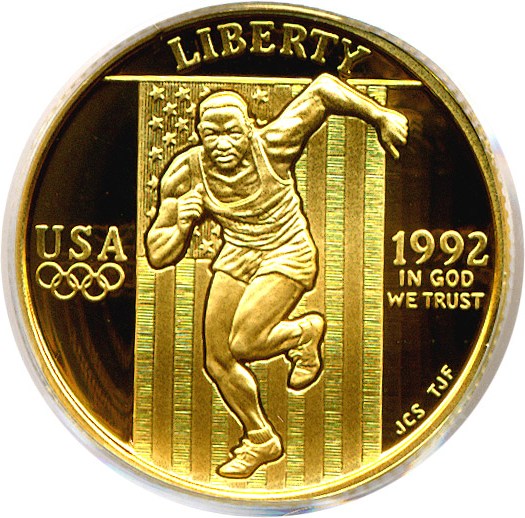 image for: 1992-W $5 Olympic Sprinter PCGS Proof 70 DCameo