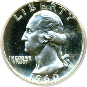image for: 1960 25c PCGS Proof 68 Cameo