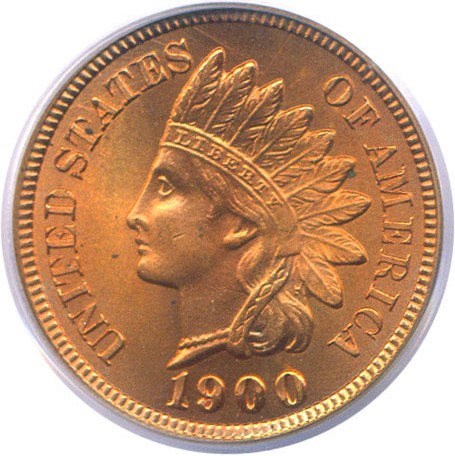 image for: 1900 1c  PCGS MS65 RD