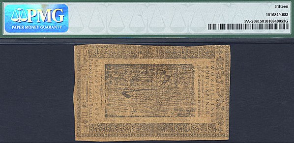 image for: Pennsylvania: Fr.PA268 1785 2s/6d 16-Mar PCGS F15  [49208]