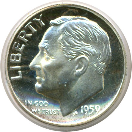 image for: 1959 10c  PCGS Proof 68 Cameo