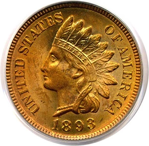 image for: 1893 1c PCGS MS64 RD