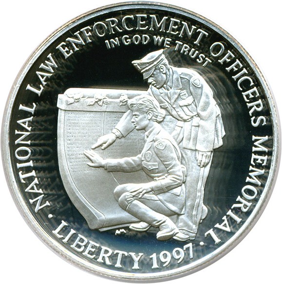 image for: 1997-P $1 Law Enforcement/Officers Mem. PCGS Proof 70 DCameo