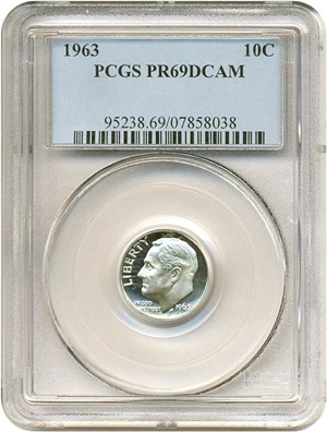 image for: 1963 10c PCGS Proof 69 DCameo