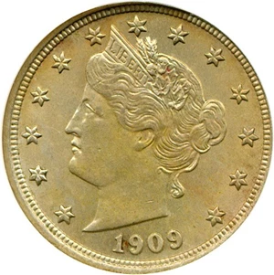 image for: 1909 5c DGS AU58 (Lightly Cleaned, Light Corrosion)