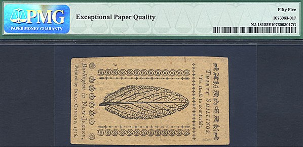 image for: New Jersey: Fr.NJ181 1776 30s 25-Mar PMG AU55 EPQ [1522]