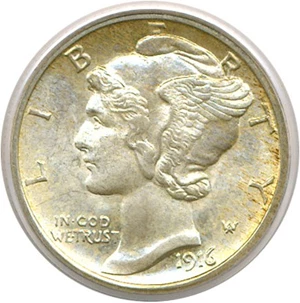 image for: 1916-S 10c Mercury PCGS MS66