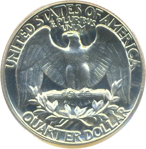 image for: 1957 25c PCGS Proof 67 Cameo