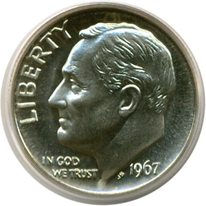 image for: 1967 10c SMS PCGS MS67 Cameo